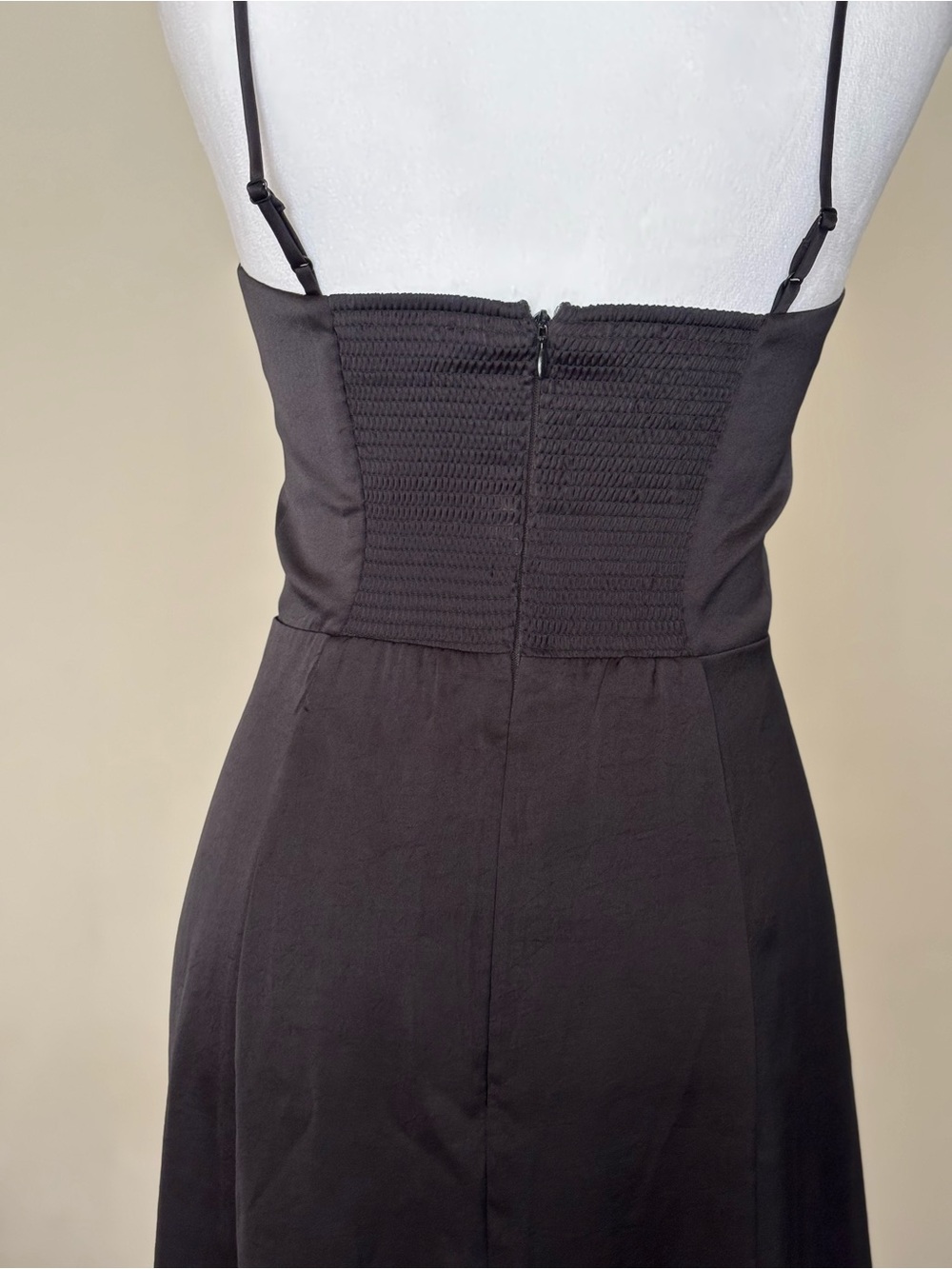 Aritzia Wilfred Black Satin Midi Dress Size 2 - Picture 5 of 14